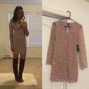Lace up mini dress